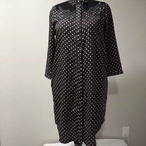 SIMPLY COUTURE BLACK|BEIGEPOLKA DOT SHIRT DRESS WOMEN SIZE M